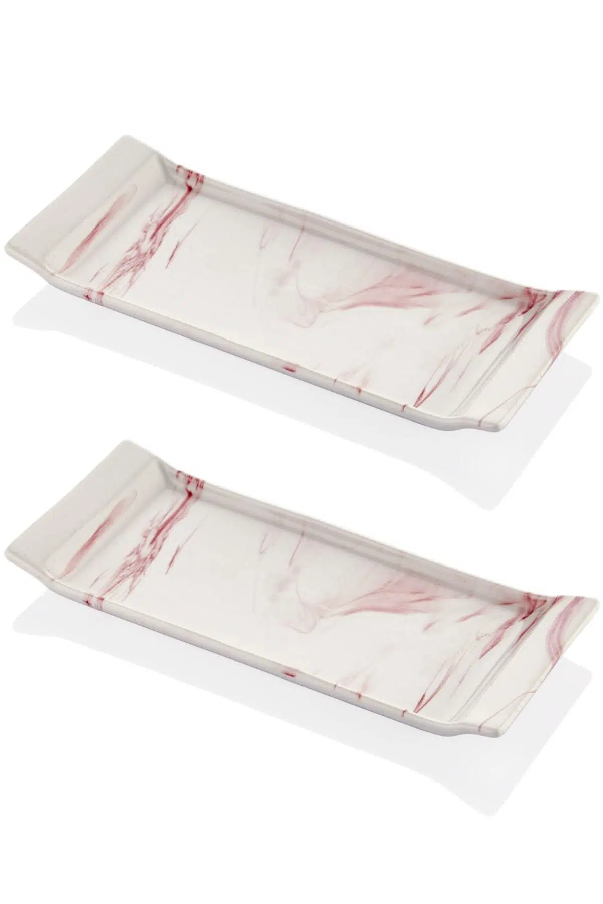 Setabianca Pembe Mermer Görünümlü 2Li Kayık Sunum Tabağı 30*12 Cm