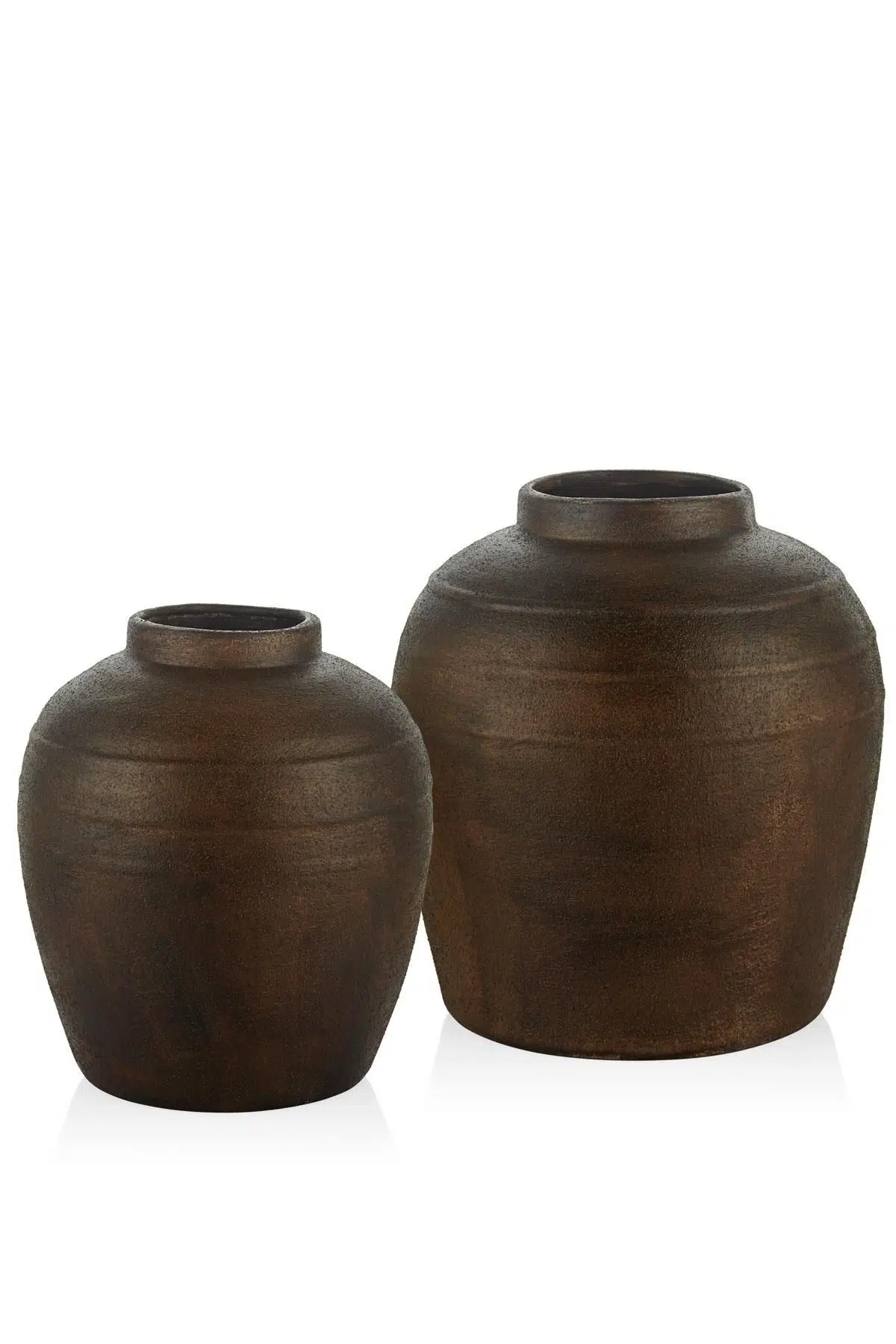 Setabianca Provence 2li Vazo Seti Kahve 25*25*28 - 23*23*25 Cm