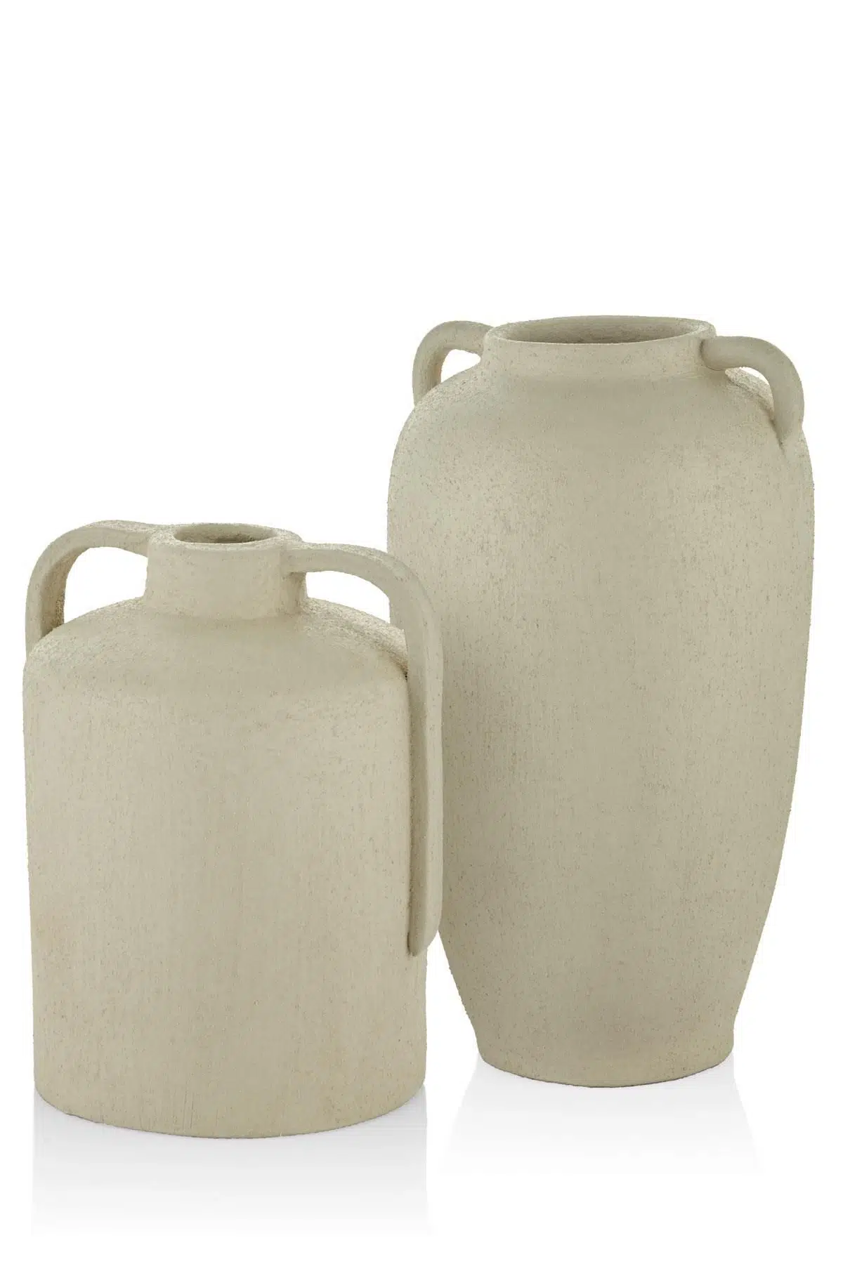Setabianca Riviera 2li Vazo Seti Krem 16*16*20-16*16*27 Cm