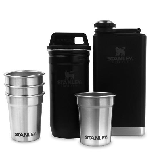 Stanley The Pre-Party Shot Glass + Flask Set Matte Black Pebble
